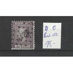 Netherlands 11 Willem III 1867  numeral dot cancel 122 VFU/used  CV 175++ €