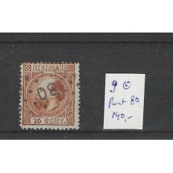 Nederland 9 Willem III 1867  puntstempel 80 VFU/gebr  CV 140++ €