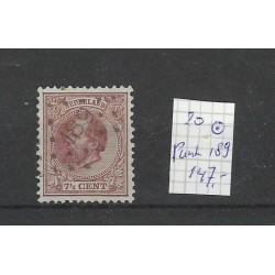 Nederland 20 Willem III 1872  puntstempel 189 VFU/gebr  CV 147+ €