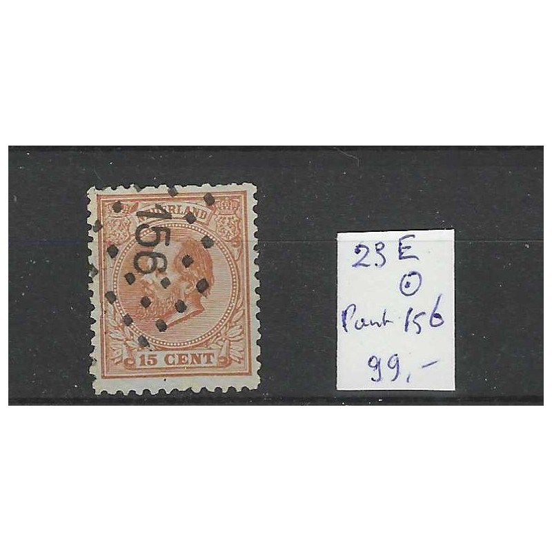 Nederland 23E Willem III 1872 puntstempel 156 VFU/gebr CV 99 € Nederland 23E Willem III 1872 puntstempel 156 VFU/gebr CV 99 €
