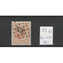 Nederland 23 Willem III 1872  puntstempel 232 VFU/gebr  CV 45 €