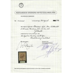 Curaçao  3E  Willem III  11,5x12  VFU/used  CV 1250 € Certificate !!