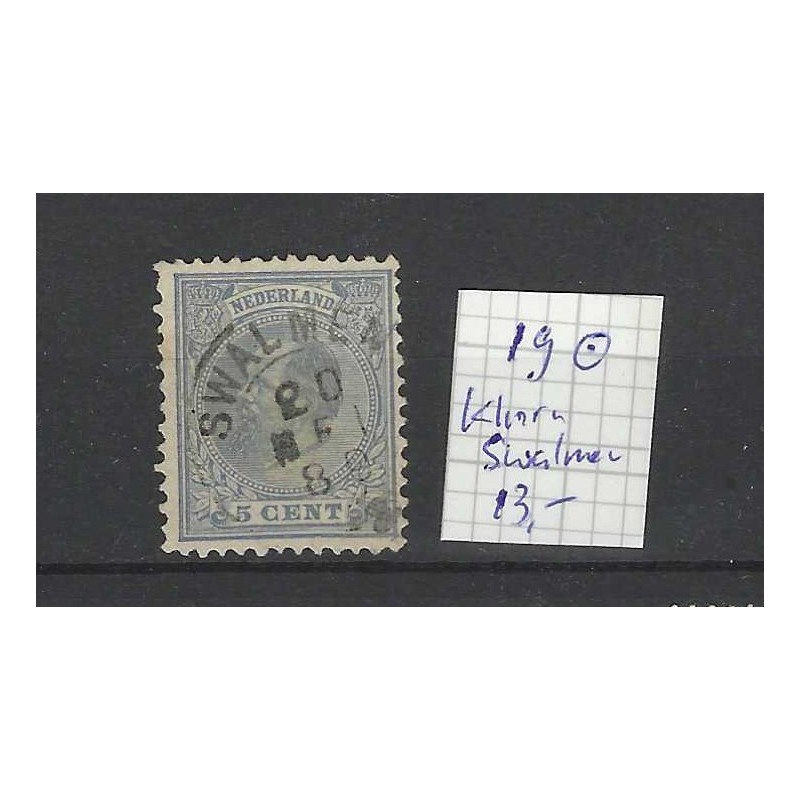 Nederland 19 Willem III 1872 "SWALMEN 1889" kleinrond VFU/gebr CV 13 € Nederland 19 Willem III 1872 "SWALMEN 1889" kleinrond VFU/gebr CV 13 €
