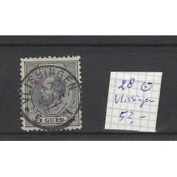 Nederland 28 Willem III 1872  "VLISSINGEN 1893" kleinrond VFU/gebr CV 52 €