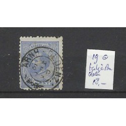 Nederland 19 Willem III 1872 "ARNH-OLDENZ. 1883" takje VFU/gebr CV 18 €