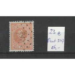 Netherlands 23 Willem III 1872  numeral dot cancel 247 VFU/used  CV 56 €