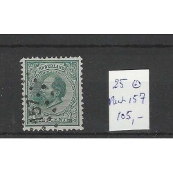 Netherlands 25 Willem III 1872  numeral dot cancel 157 VFU/used  CV 105 €