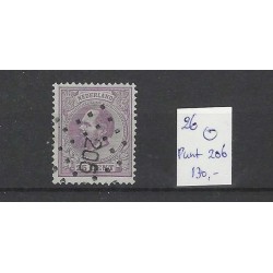 Netherlands 26 Willem III 1872  numeral dot cancel 206 VFU/used  CV 130 €