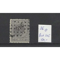 Nederland 26 Willem III 1872  puntstempel 245 VFU/gebr  CV 180 €