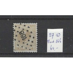 Netherlands 27 Willem III 1872  numeral dot cancel 166 VFU/used  CV 64 €