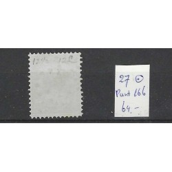 Netherlands 27 Willem III 1872  numeral dot cancel 166 VFU/used  CV 64 €