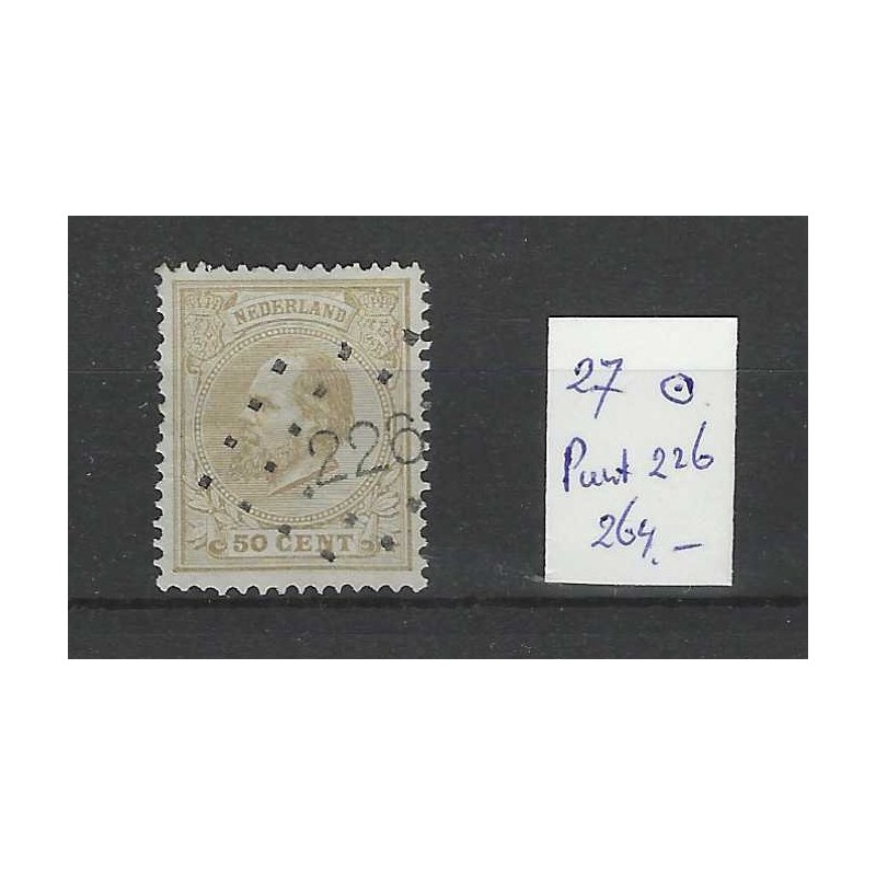 Nederland 27 Willem III 1872 puntstempel 226 VFU/gebr CV 264 € Nederland 27 Willem III 1872 puntstempel 226 VFU/gebr CV 264 €
