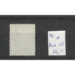 Netherlands 34 Wilhelmina with numeral dot cancel 123 VFU/used  CV 125 €