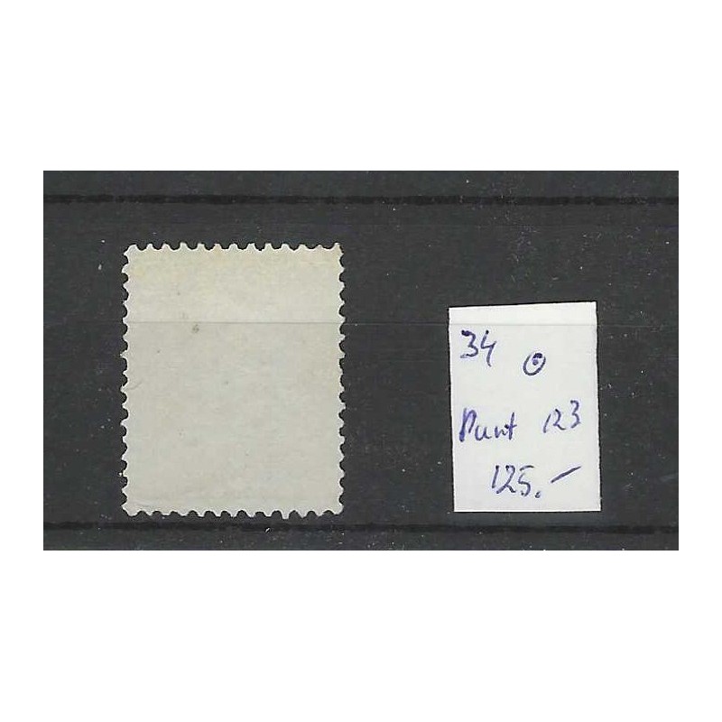 Netherlands 34 Wilhelmina with numeral dot cancel 123 VFU/used  CV 125 €