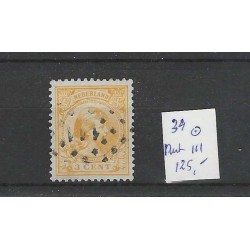 Netherlands 34 Wilhelmina with numeral dot cancel 111 VFU/used  CV 125 €
