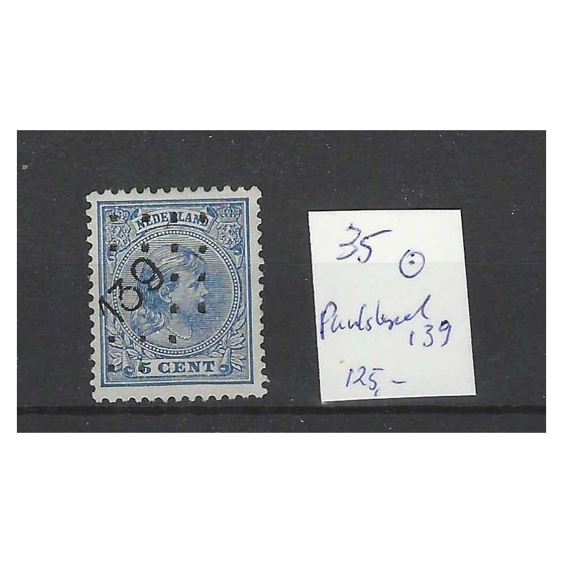 Nederland 35 Wilhelmina met puntstempel 139 VFU/gebr CV 125 € Nederland 35 Wilhelmina met puntstempel 139 VFU/gebr CV 125 €
