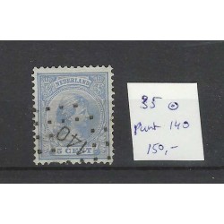 Netherlands 35 Wilhelmina with numeral dot cancel 140 VFU/used  CV 150 €