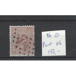 Netherlands 36 Wilhelmina with numeral dot cancel 116 VFU/used  CV 133 €