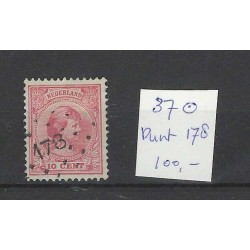 Netherlands 37 Wilhelmina with numeral dot cancel 178 VFU/used  CV 100 €