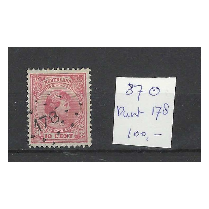 Netherlands 37 Wilhelmina with numeral dot cancel 178 VFU/used  CV 100 €