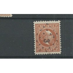 Dutch East Indies 9G  Willem III 10ct  11,5x12 gr.gt  VFU/used  CV 35 €