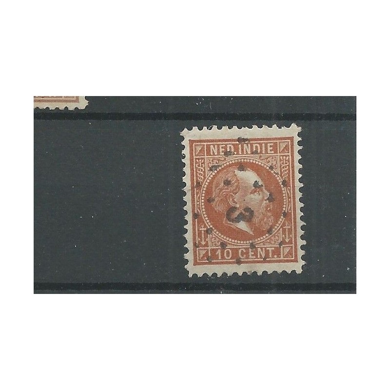 Dutch East Indies 9G  Willem III 10ct  11,5x12 gr.gt  VFU/used  CV 35 €