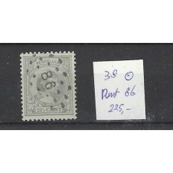 Netherlands 38 Wilhelmina with numeral dot cancel 86 VFU/used  CV 225 €