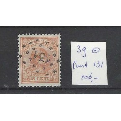 Netherlands 39 Wilhelmina with numeral dot cancel 131 VFU/used  CV 106 €