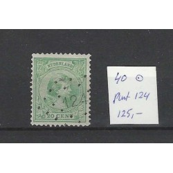 Netherlands 40 Wilhelmina with numeral dot cancel 124 VFU/used  CV 125 €