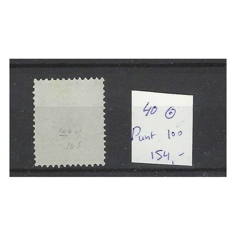 Nederland 40 Wilhelmina met puntstempel 100 VFU/gebr  CV 154 €