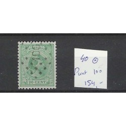 Netherlands 40 Wilhelmina with numeral dot cancel 100 VFU/used  CV 154 €