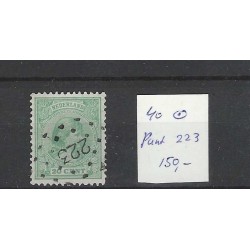 Netherlands 40 Wilhelmina with numeral dot cancel 223 VFU/used  CV 150 €