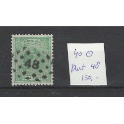 Netherlands 40 Wilhelmina with numeral dot cancel 48 VFU/used  CV 150 €