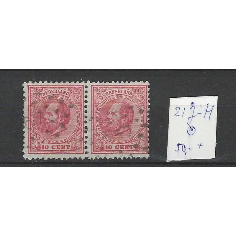 Nederland 21J-H Willem III 1872 combinatietanding VFU/gebr CV 50+ € Nederland 21J-H Willem III 1872 combinatietanding VFU/gebr CV 50+ €