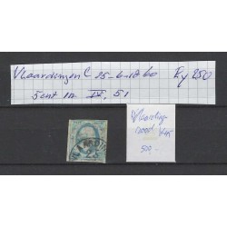 Netherlands 1 Willem III "VLAARDINGEN" GROTESK and HALF-ROUND CANCEL  CV 500+ €