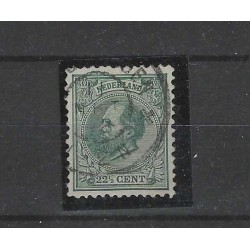 Netherlands 25H Willem III 1872  with LARGE ROUND CANCEL 1898 cancel VFU/used  CV 100+ €