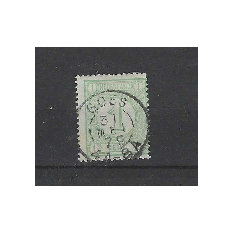 Nederland 31 Cijfer met "GOES 1879" twee-letter stempel VFU/gebr CV 10+ € Nederland 31 Cijfer met "GOES 1879" twee-letter stempel VFU/gebr CV 10+ €
