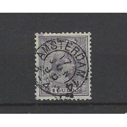 Netherlands 44 Wilhelmina "AMSTERDAM-14  1895 small round cancel VFU/used  CV 108+ €