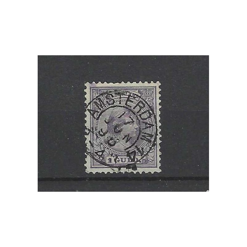 Netherlands 44 Wilhelmina "AMSTERDAM-14  1895 small round cancel VFU/used  CV 108+ €