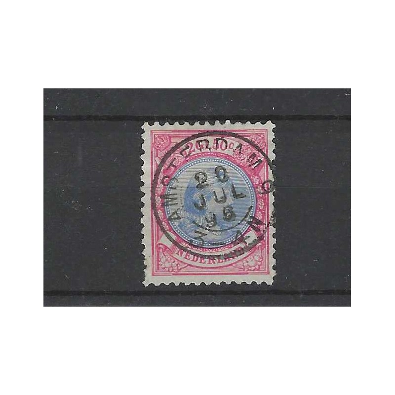 Nederland 47B Wilhelmina "AMSTERDAM-9 1896 kleinrond VFU/gebr CV 210+ € Nederland 47B Wilhelmina "AMSTERDAM-9 1896 kleinrond VFU/gebr CV 210+ €