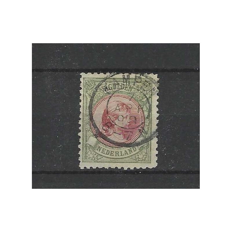 Netherlands 48 Wilhelmina "KAMPEN 1899" small round cancel VFU/used  CV 575+ €