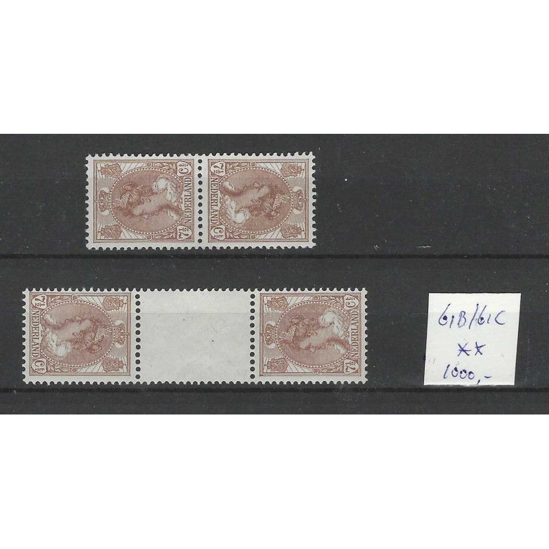 Nederland 61b-61c KEERDRUKKEN Wilhelmina MNH/postfris CV 1000 € Nederland 61b-61c KEERDRUKKEN Wilhelmina MNH/postfris CV 1000 €