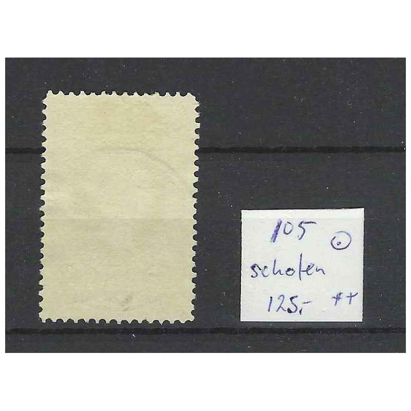 Netherlands 105  Opruimingsuitgifte "SCHOTEN 1921" long-bar cancel VFU/used  CV 125 € !!SUPERB!!