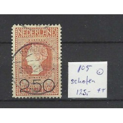 Netherlands 105  Opruimingsuitgifte "SCHOTEN 1921" long-bar cancel VFU/used  CV 125 € !!SUPERB!!