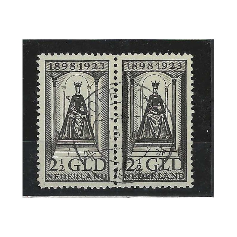 Nederland 130 Wilhelmina 1923 paartje VFU/gebr CV 550 € !!LUXE!! Nederland 130 Wilhelmina 1923 paartje VFU/gebr CV 550 € !!LUXE!!