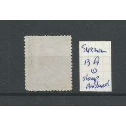 Suriname  13A  Willem III with STOMP numeral dot cancel VFU/used  CV 60+ €