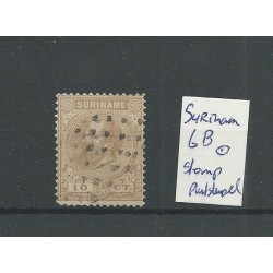 Suriname 6B  Willem III with STOMP numeral dot cancel VFU/used  CV 12,5+ €