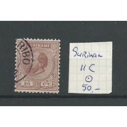 Suriname 11C  Willem III 1873 VFU/gebr  CV 50 €