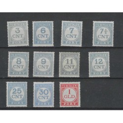 Netherlands P69-79 Postage due 1921-1938 MNH  CV 65 €