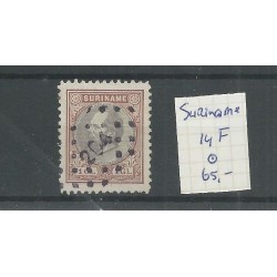 Suriname 14F Willem III 1873  VFU/gebr  CV 65 €